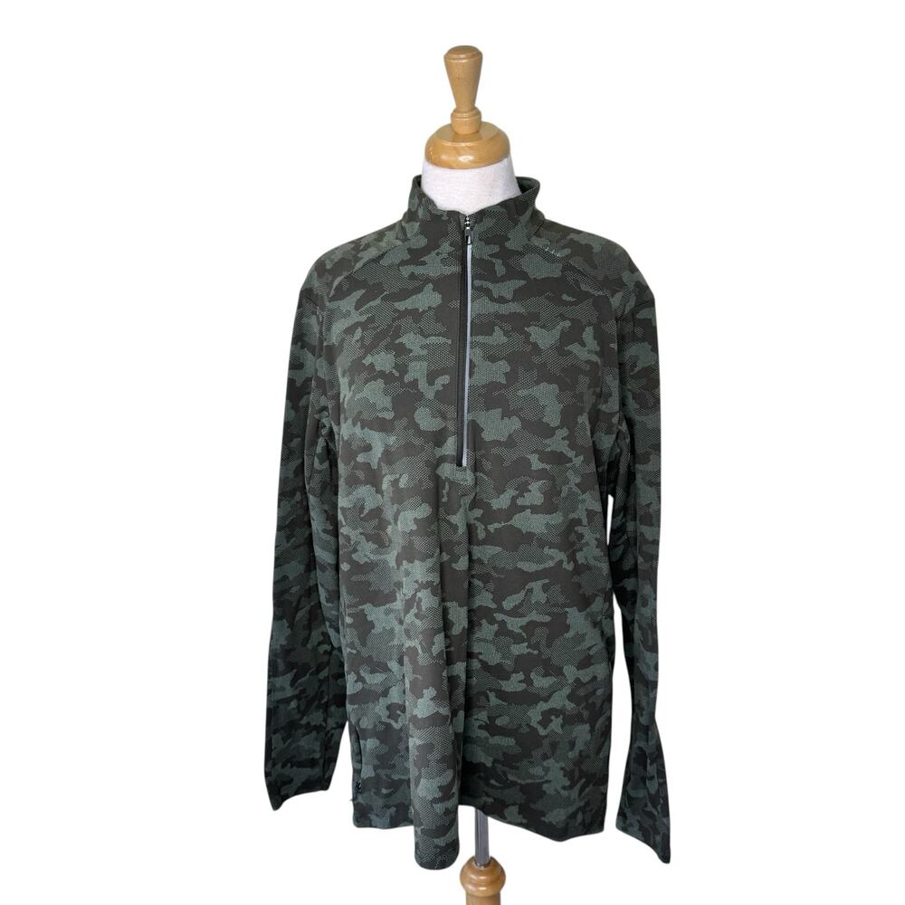 Lululemon Surge Warm 1/2 Zip Rulu Heritage Camo Olive Green Size XL